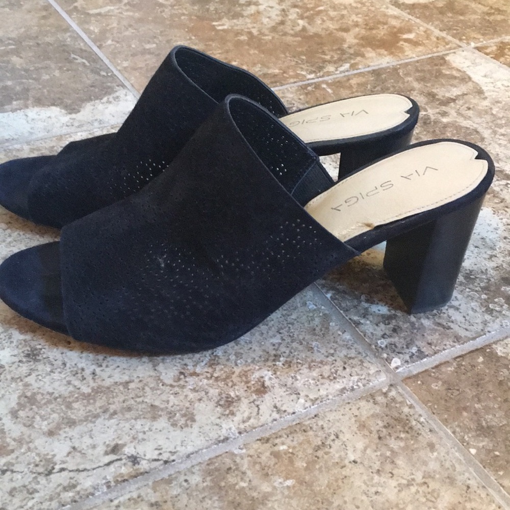 Via Spiga black suede mule size 9.5
